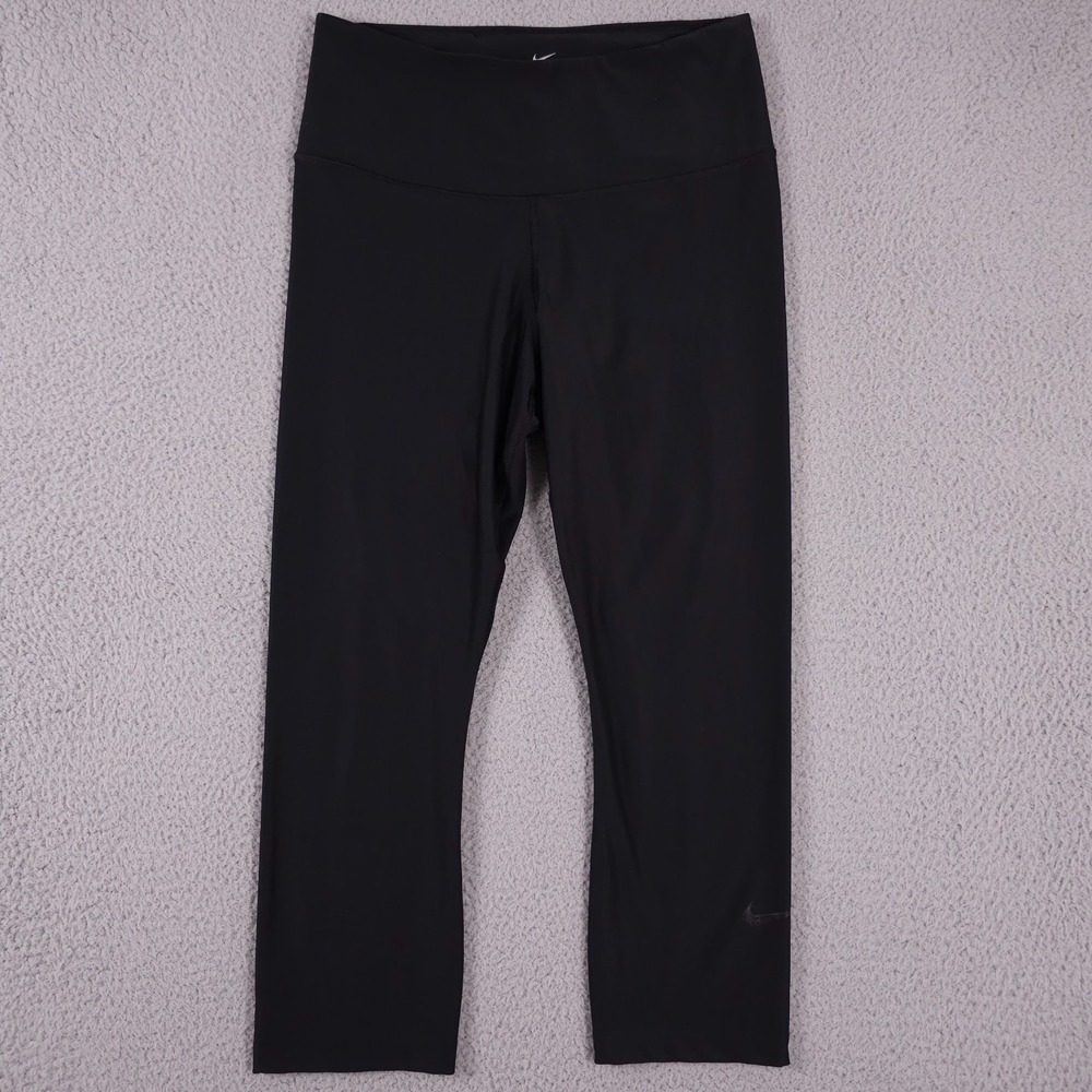 Nike Leggings Womens Large Black Power Sculpt Victory Training Crop Dri Fit Gym